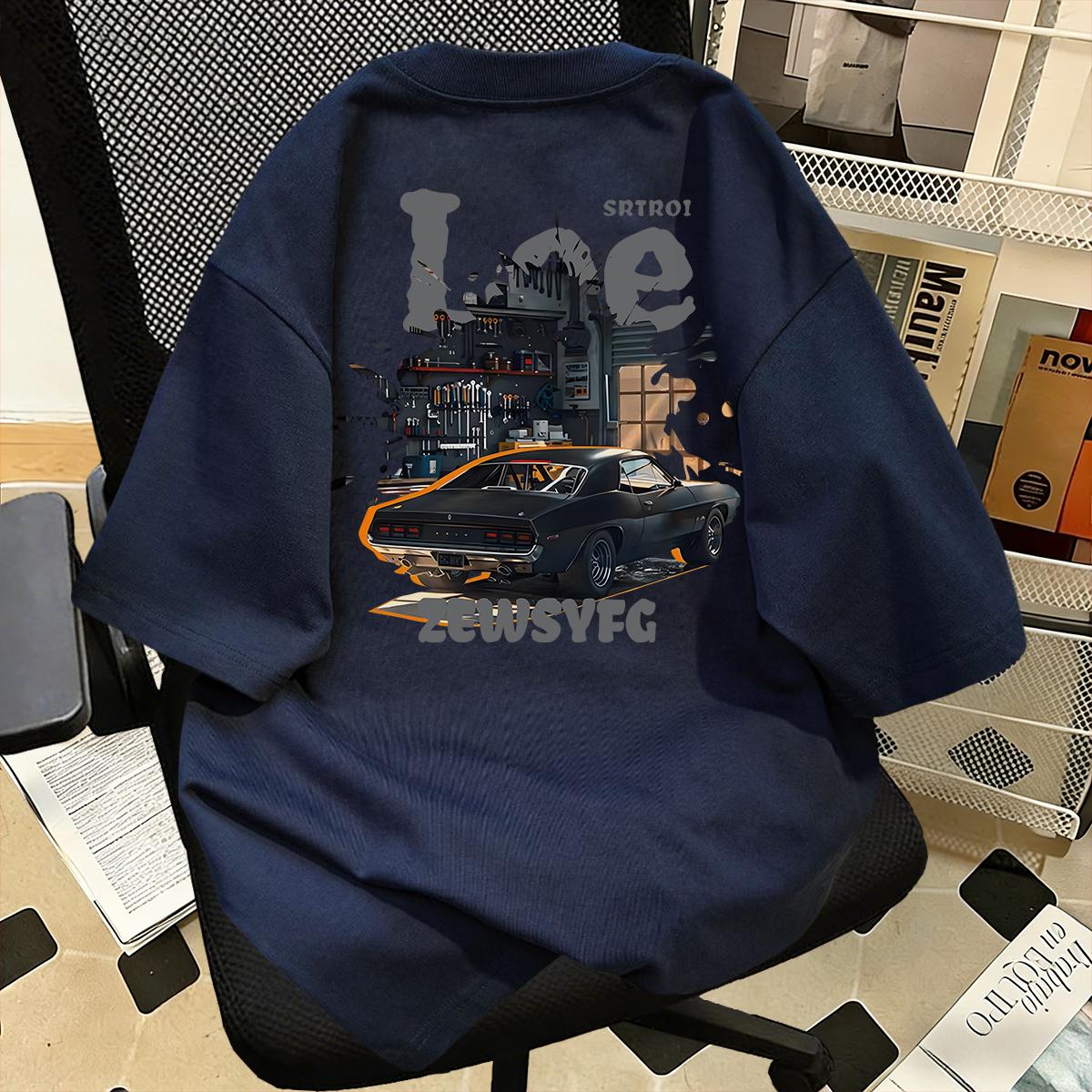 100% Katun Gaya Pakaian Kerja Retro Amerika, Kaos Lengan Pendek Motif Mobil Otot Retro, Garasi, Longgar, Kasual, Kerah Bulat, Unisex 100% Katun Gaya Pakaian Kerja Retro Amerika, Kaos Lengan Pendek Motif Mobil Otot Retro, Garasi, Longgar, Kasual, Kerah Bulat, Unisex