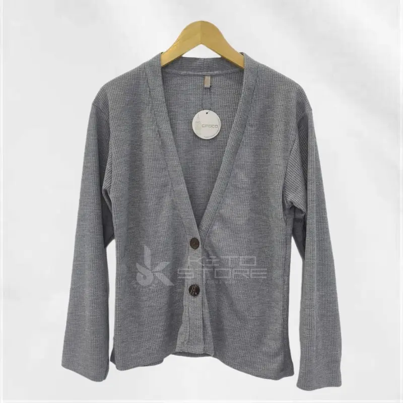 outer panjang wanita lengan panjang kancing bahan waffle OTR 05 KCG Casual Nyaman Knitwear 0