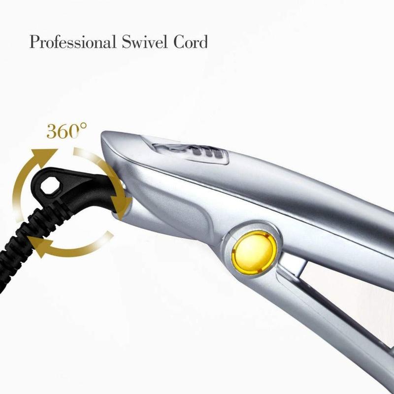 Product Introduction of New Portable 2 in 1 Hair Straightener Hair Curler Adjustable Temperature Ceramic 2-Way Rotating Hair Curler with Brush Hairdressing Tool 20