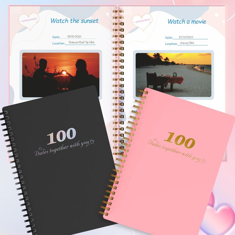 School Supplies Dating Record Notebook, 1 Count Portable Dating Guide Spiral Notebook, Perfect Couple Gift, Unique Gift For Him/Her, Romantic Gifts for Girlfriend/Boyfriend, Holiday Essentials, Valentine's Day Gift 8