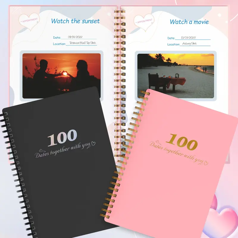 School Supplies Dating Record Notebook, 1 Count Portable Dating Guide Spiral Notebook, Perfect Couple Gift, Unique Gift For Him/Her, Romantic Gifts for Girlfriend/Boyfriend, Holiday Essentials, Valentine's Day Gift 8
