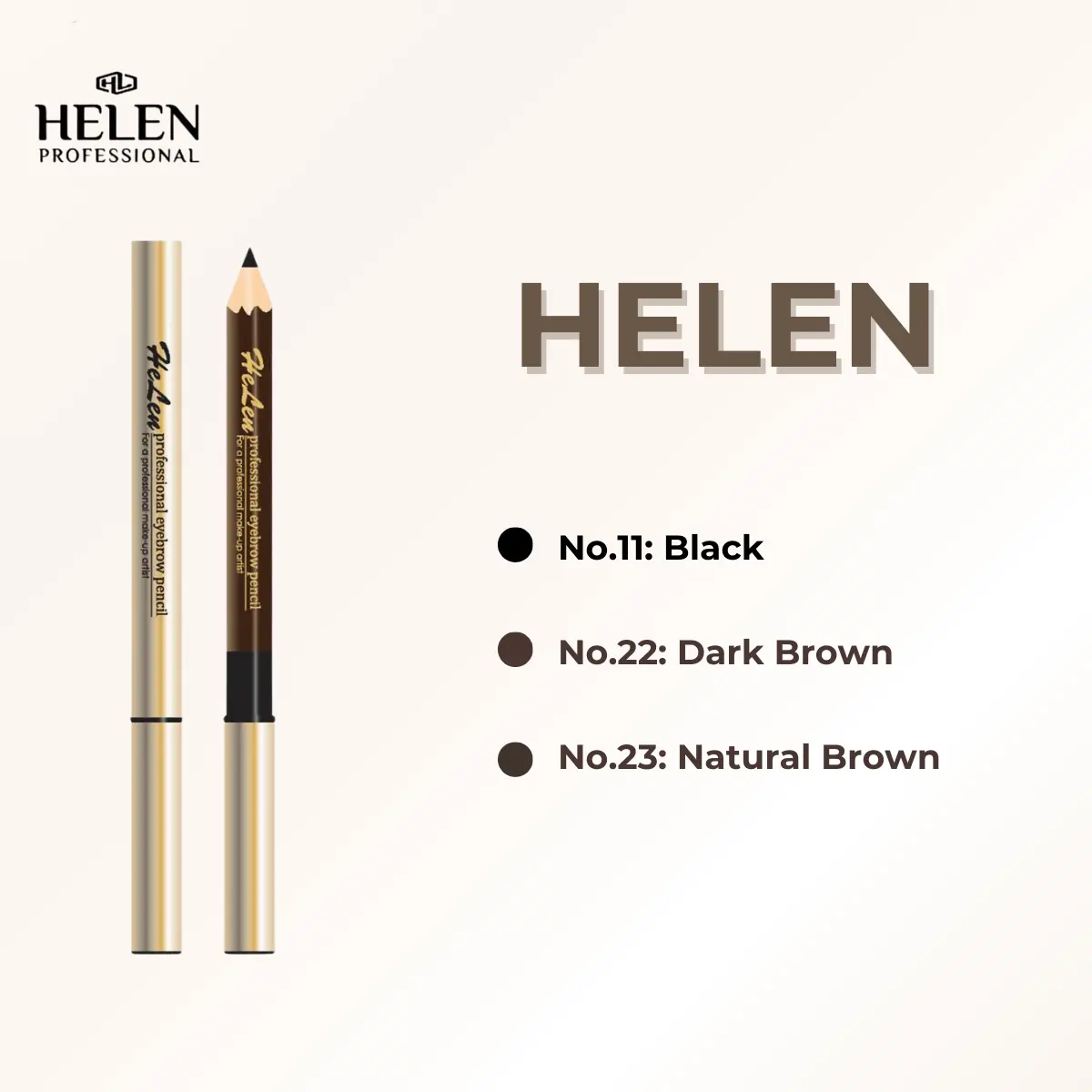 Chì kẻ lông mày HELEN bền màu không thấm nước với 3 màu tùy chọn