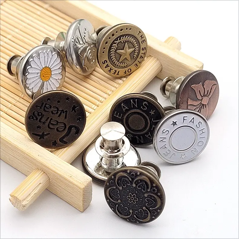 Adjustable Detachable Jeans Buttons Nail Free Metal Buttons For Clothing Diy Sewing Clothes