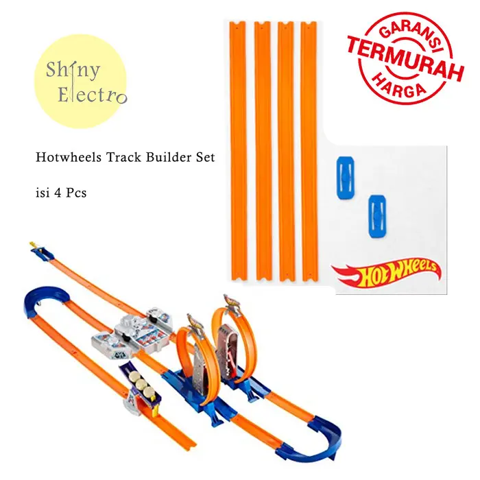 HOTWHEELS TRACK BUILDER SET 4 PCS 90 CM  JALUR HOT WHEELS MAINAN