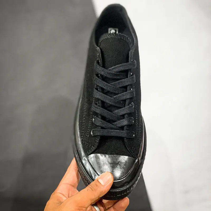 Sepatu Convs 70s Low All Black Glossy Sepatu Pria Wanita Casual Shoes Sneakers 4