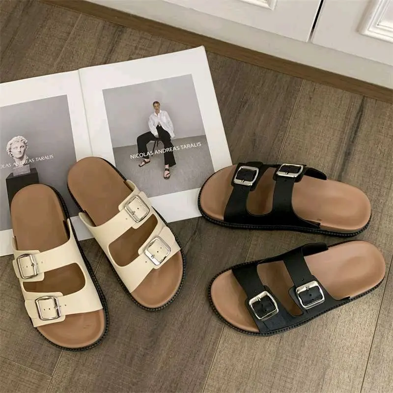 Dép quai ngang nữ phong cách etro có quai hậu và dép lê quai hậu khoá vuông dễ đi bền đẹp HM045 0