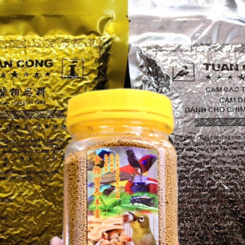 Bộ 3 Căng Líu Gồm Cám Vàng, Cám Bạc và Hạt Dinh Dưỡng Dành Cho Chim Vành Khuyên Combo
