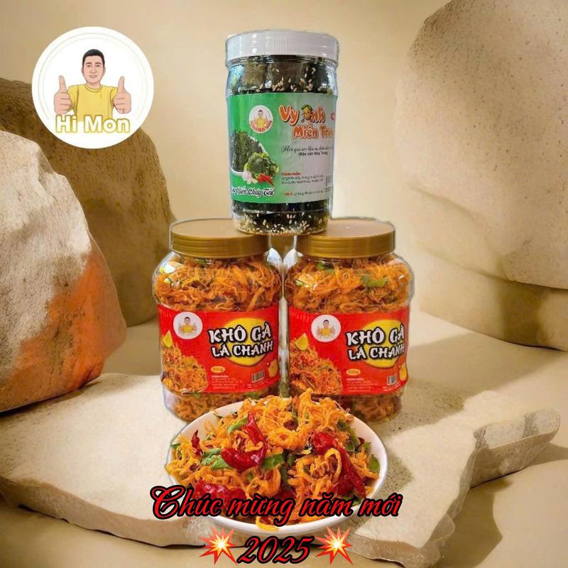 1KG GỒM 2 HỦ KHÔ GÀ 500GR + 1 RONG BIỂN ĐẶC SẢN NHA TRANG . nhà HI MON Snack Ăn Vặt mứt chà xoài sấy khô