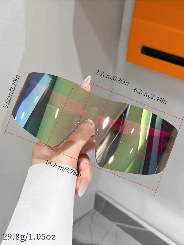 Unisex Simple Style Plain Color Sunglasses, Trendy Casual Rimless Sunglasses for Everyday Use, Fashion Accessories for Outdoor Activities 1