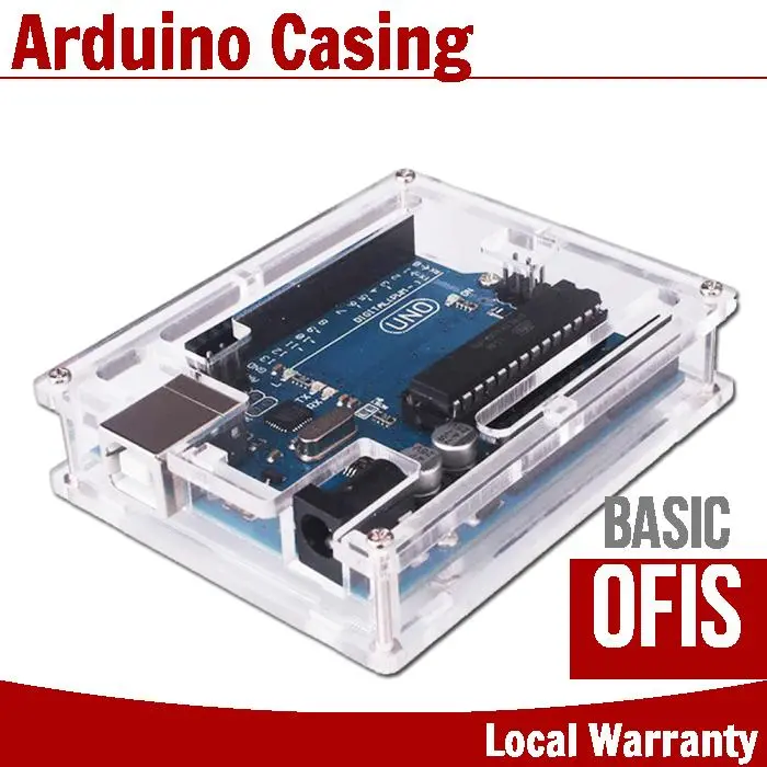 Sarung Arduino UNO R3 DIP Acrylic Transparent Cover Casing Enclosure ...