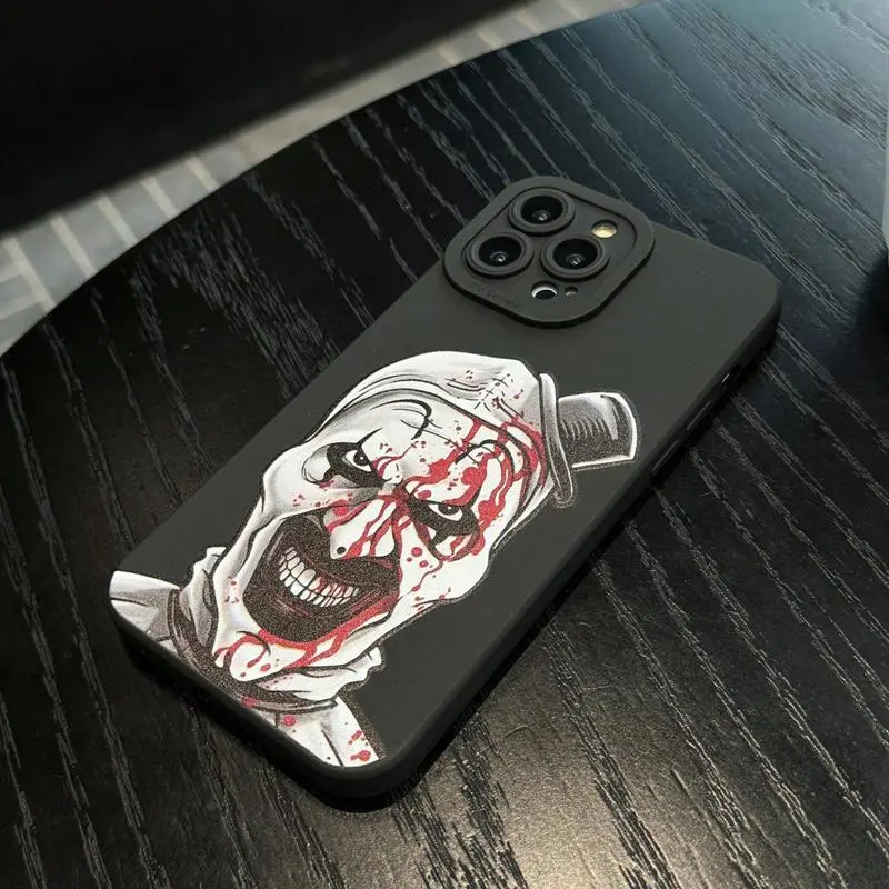 Horror Clown Pattern Phone Case, TPU Decorative Phone Protector Cover, Phone Accessories Compatible with iPhone 11 12 13 14 15 Pro Max