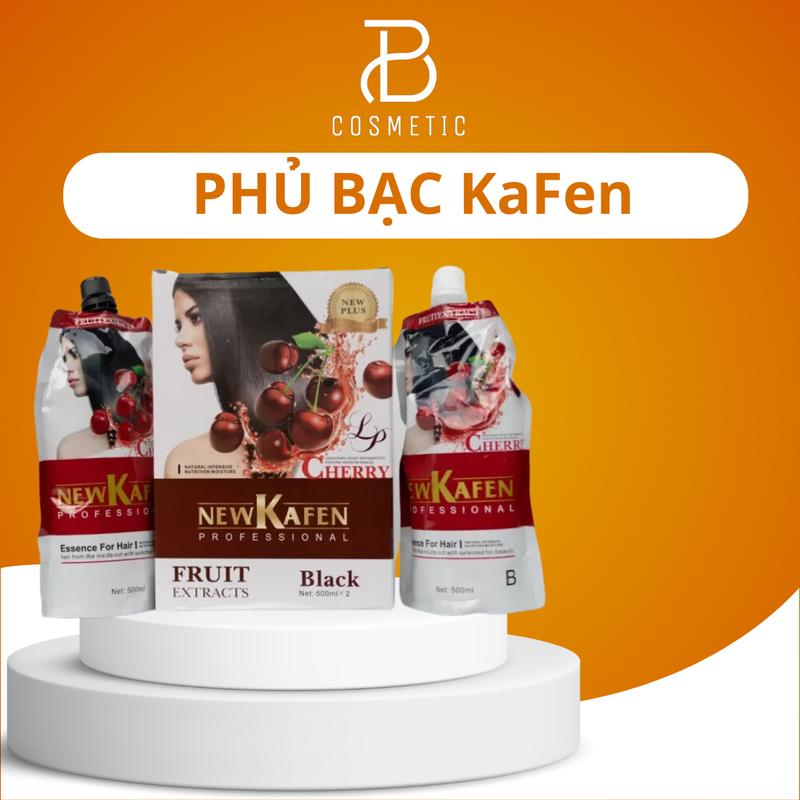  Thuốc Nhuộm Đen phủ bạc New KaFen 500mlx2 thảo dược không dính da đầu 