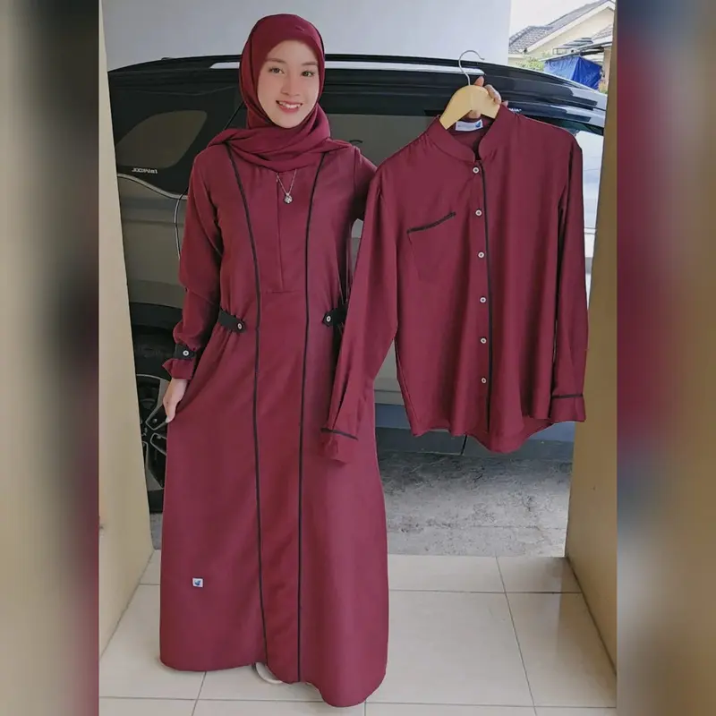Gamis dan Koko Mouzalina premium Dress muslim Fashion muslim Dress pesta dan kondangan  kain katun madinah HQ by NANAKO 6