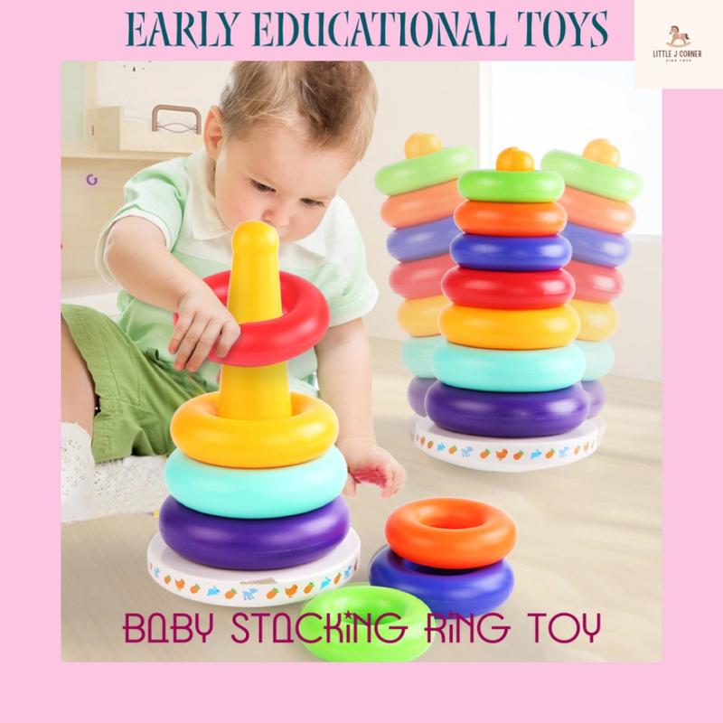 Baby Toys Rock a Stack Ring Stacking Toy Rainbow Tower Toy Infant ...