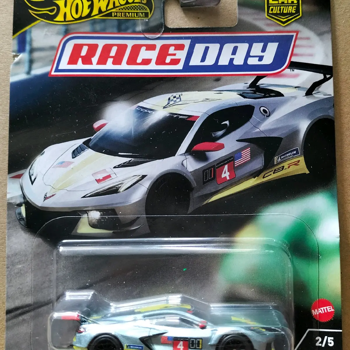 Xe đua Hot Wheels Premium Car Culture Model & Toy Vehicles Corvette C8 R - Đồ Chơi
