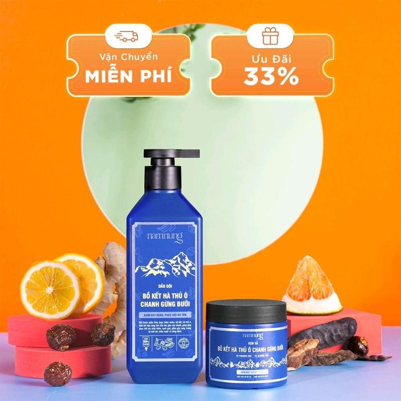 Bộ đôi Dầu gội +  kem xã thảo dượċ namnung mẫu mới. Dưỡng Tóc