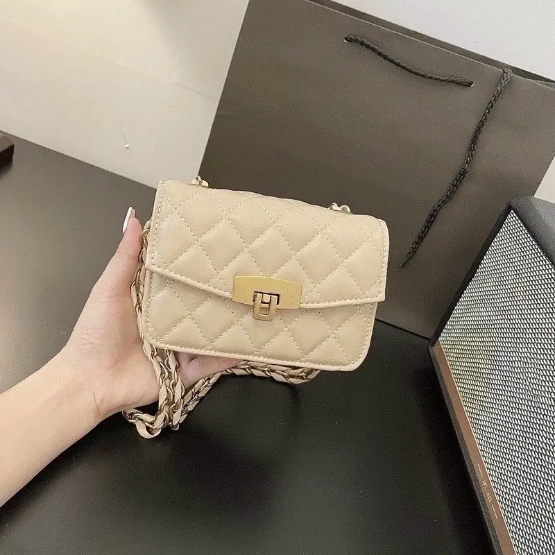 Túi xách nữ mini đeo chéo nhỏ gọn da trần trám đẹp Khoá Gập Bag Đeo Vai 1