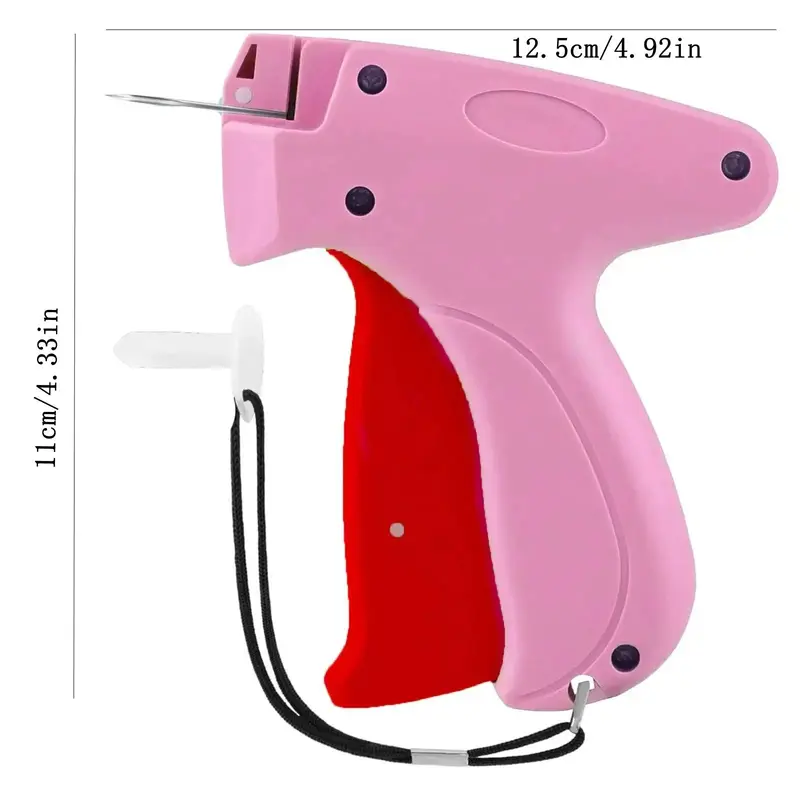 Quick Clothing Fixer, 1 Set Including 1 Count Handheld Tag Attacher Gun with 6 Counts Needles & 1000pcs Glue Needles, Sewing Tool Kit for Retail Hang Price Fabric Garment Label 1