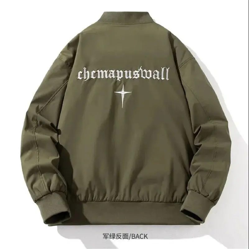 Áo Khoác Thêu Hình Ngôi Sao Bốn Cánh, Áo Khoác Bomber, Unisex, Áo Mặc Bên Ngoài Dễ Phối Đồ Áo Khoác Bóng Chày, Thích Hợp Cho Mùa Xuân Và Mùa Thu, Hàng Mới Về Năm 2025 5
