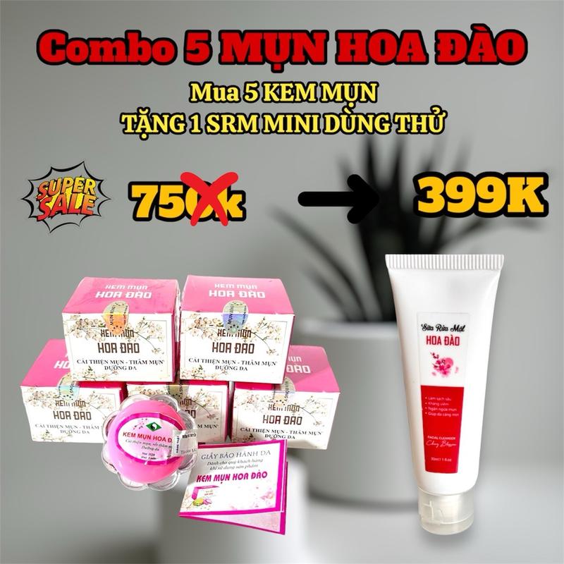 Combo 5 Kem Mụn Hoa Đào Cải Tiến Hỗ Trợ Cải Thiện Mụn - Thâm Skincare Chăm Sóc Da Women 8