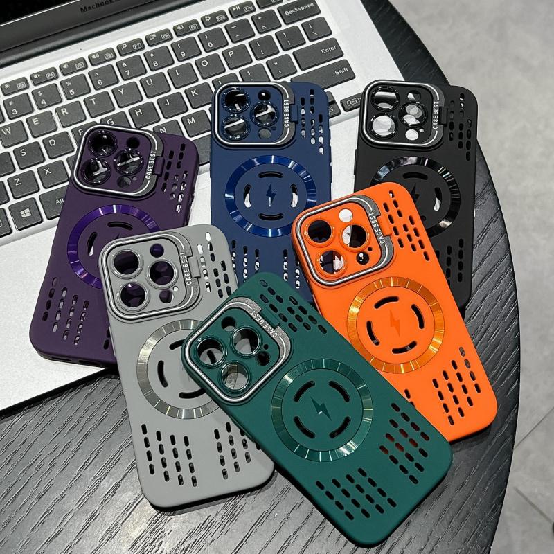 Ốp Điện Thoại Di Động Từ Tính, Tản Nhiệt Điểm Băng, Ốp Vỏ Bảo Vệ Chống Sốc Nhám Rỗng Thích Hợp Cho iPhone 16, 15, 14, 13, 12, 11promax Và 16, 15, 14plus