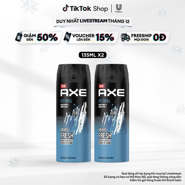 Combo 2 Xịt nước hoa toàn thân dành cho nam AXE Ice Chill (chai 135ml) [1]