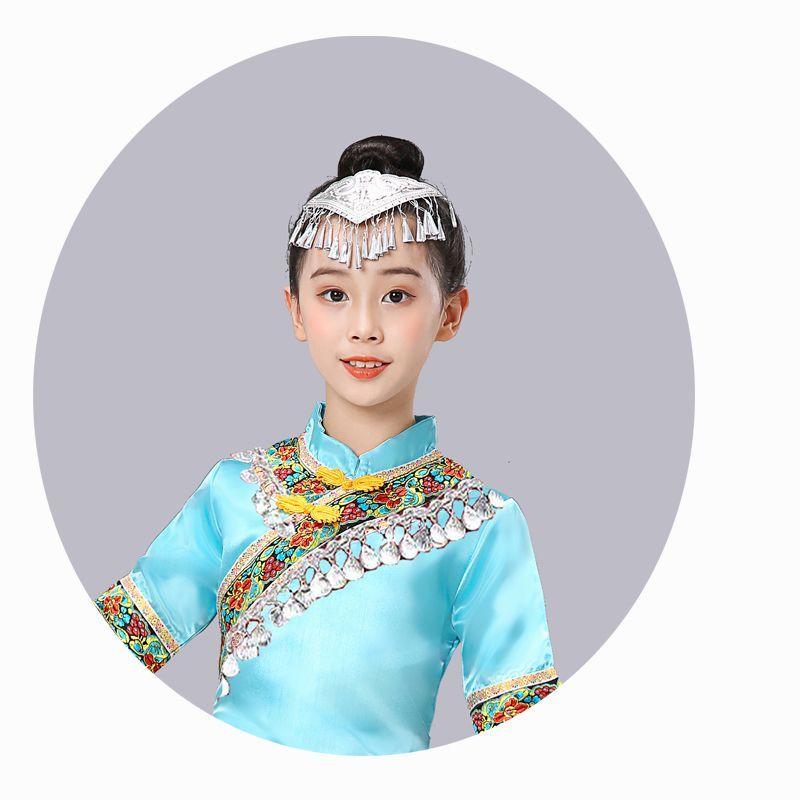 cài tóc Biểu Diễn số lượng ít cho trẻ em, Trang sức bạc Biểu Diễn của Vân Nam Guizhou, Thích hợp cho bé gái, Mũ Yao Tujia Miao 6