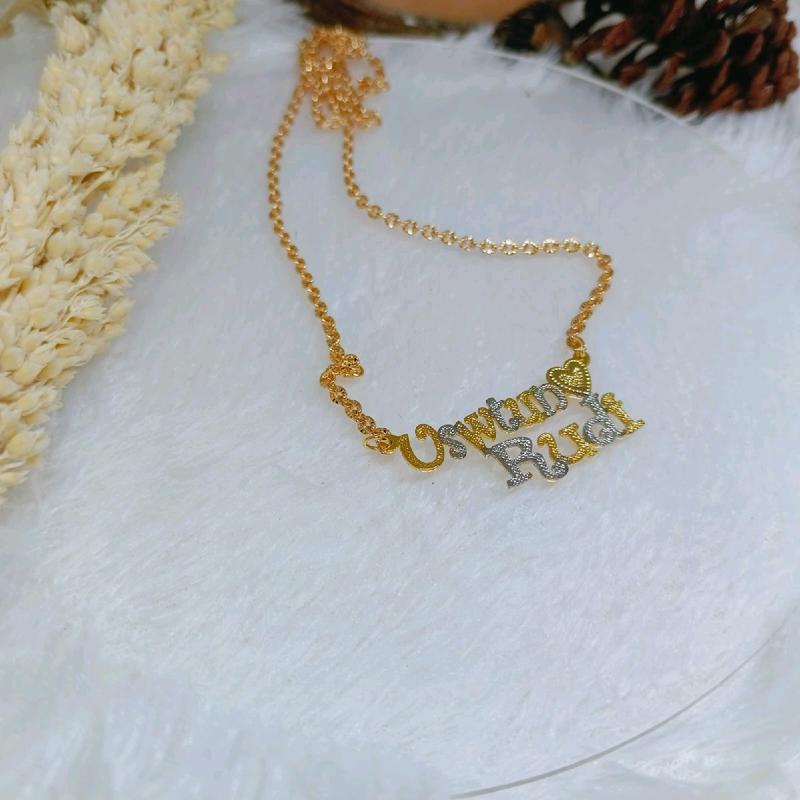 kalung nama titanium kustom nama DI11 Gold Elegan Anak 0