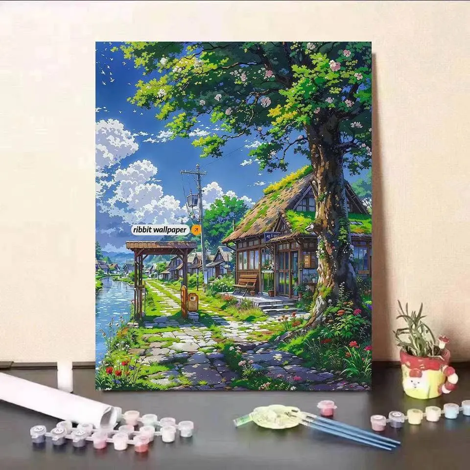 Tranh Sơn Dầu Kỹ Thuật Số Mùa Hè, Bộ Sưu Tập Hayao Miyazaki, Tự Làm, Thủ Công, Phong Cách Nông Thôn, Làm Đầy Màu Sắc, Giải Tỏa Căng Thẳng Đơn Giản, Thích Hợp Để Chữa Bệnh Phong Cảnh, Tranh Phòng Khách Cặp Đôi, 30 Ngày Bán Chạy, 2096 Miếng, Năm 2025