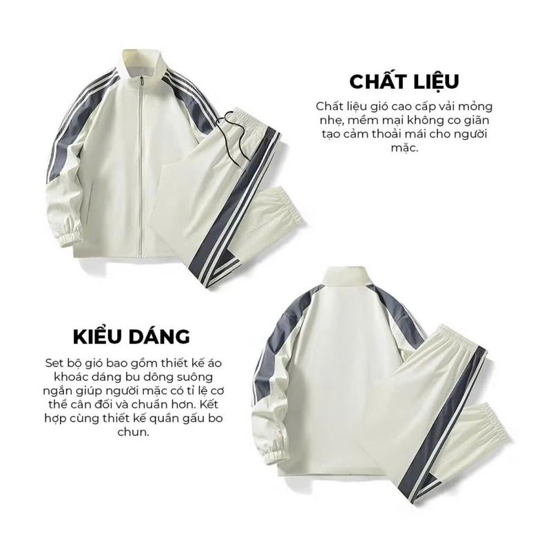 Product Introduction of Bộ Quần Áo Gió Thể Thao Nam Dài Tay Ba Sọc Thu Đông Chống Nước, Chống Bám Bẩn, Năng Động Trẻ Trung Sport Đồng Bi 17