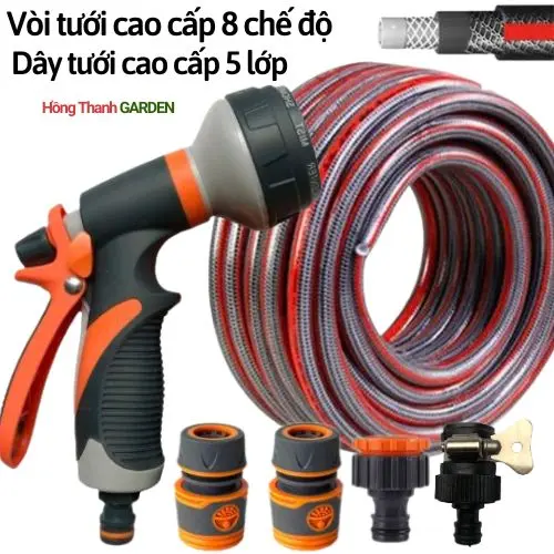 (HN) Vòi tưới dây tưới cây cao cấp Bộ vòi phun tưới cây rửa xe đa năng, dây tưới cao cấp (nhiều phân loại)