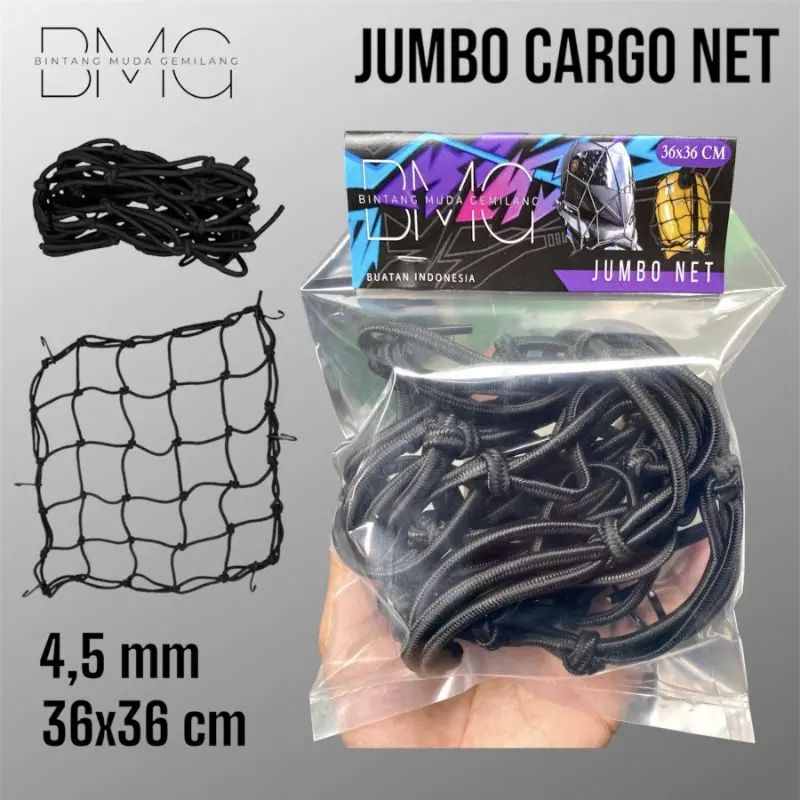 BMG Cargo net jumbo 4,5mm x 36cm jaring helm jok motor
