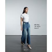 Gambar BCK - Celana Wide Leg Jeans Highwaist Wanita 8/9 Danika - Vintage Bio Blue.12, 32 dari Bck Denim Kota Administrasi Jakarta Utara 4 Tokopedia