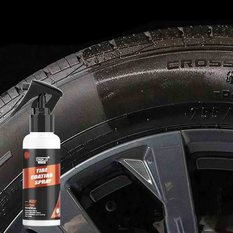 Car Tire Cleaner, 150ml Wheel Type Gloss Spray, Tire Polish Sealing Wax, Hydrophobic Tire Coating 5