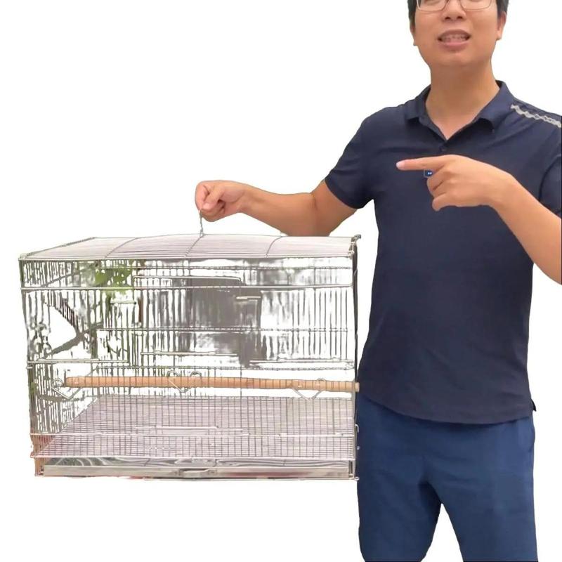 Lồng chứa chim inox, lồng ép bổi, lồng tập lực, nuôi tập trung, yến phụng sinh sản, chất liệu inox 201 kt 60x42x42 hàng công ty