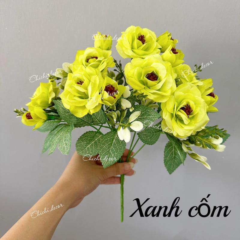 Product Introduction of (TẶNG BÌNH GỐM ) 5 cụm hoa tỉ muội (35cm) 35 bông, 35 nụ cao cấp decor, trang trí nhà cửa 12