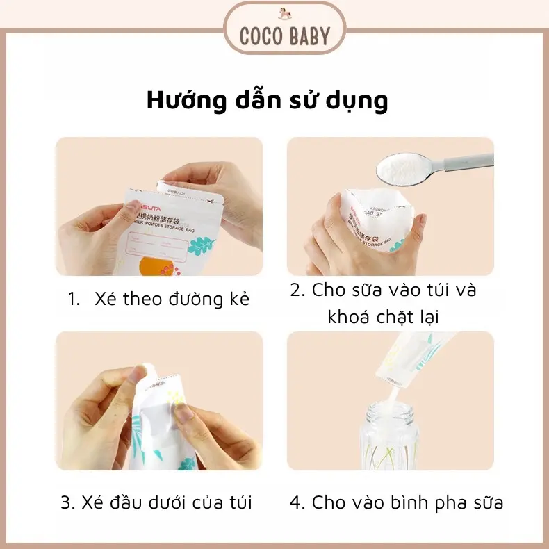 Túi đựng Sữa bột 1 túi đựng 50g Sữa bột Trữ Sữa 7