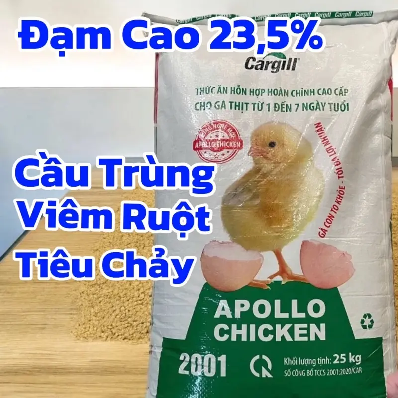 [5kg] Cám Mảnh Gà Con Cargill 2001 - Siêu Đạm - Sẵn Cầu Trùng, Viêm Ruột, Tiêu Chảy- chiết lẻ 5kg