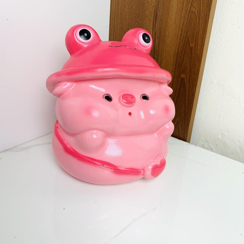 Heo đất tiết kiệm Mũ Ếch size to cute dễ thương Đựng Tiền / Ống tiết kiệm Trumheodat Ống Heo Đồng 6