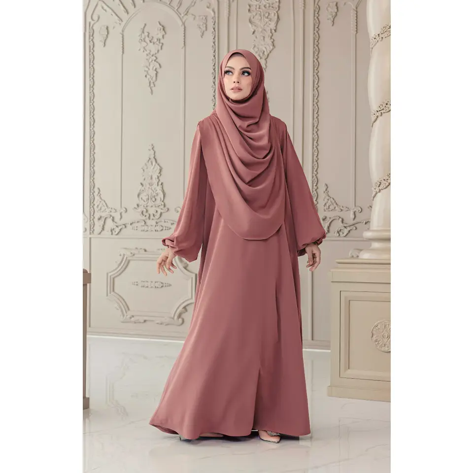 Warda Khimar Umrah Set in Dusty Rose