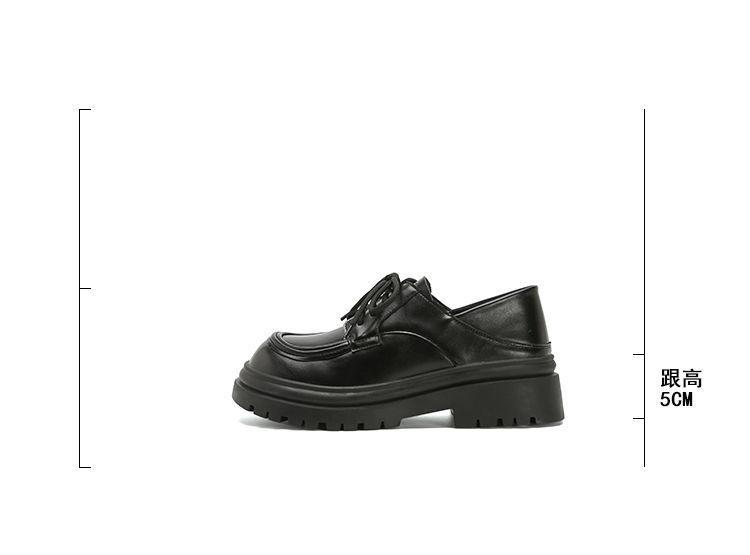 Product Introduction of Genuine Leather Loafers for Women 2024 Spring and Autumn New Soft Sole Thick Sole Lace-up Retro Single Shoes Versatile British JK Small Leather Shoes Women 6