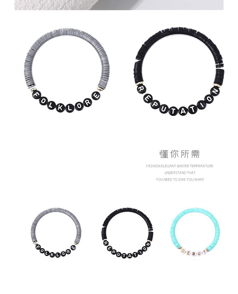 Product Introduction of Fashion Bracelet Handmade European and American Taylor Swift Oval Fan Soft Pottery English Alphabet Bracelet Bracelet Small Fresh Ladies Bracelet, SL111611SG. 7