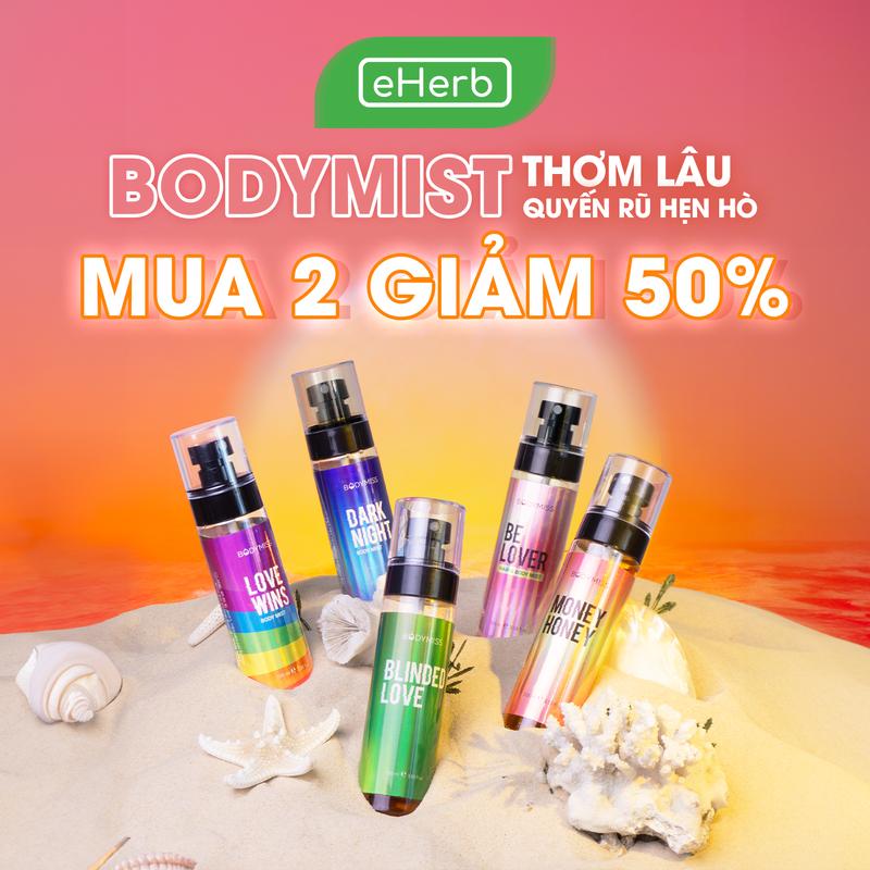 [MUA 2 GIẢM 50%] Body Mist Nước Hoa Nam EHERB Việt Nam - Xịt Thơm Tóc & Quần Áo Giữ Mùi Lâu Nước Hoa Cho Nam & Khử Mùi Cơ Thể  - Body Mist BODYMISS Chính Hãng - Nước Hoa Cho Nữ Perfume Cosmetic Chai (105ml) Mỹ Phẩm