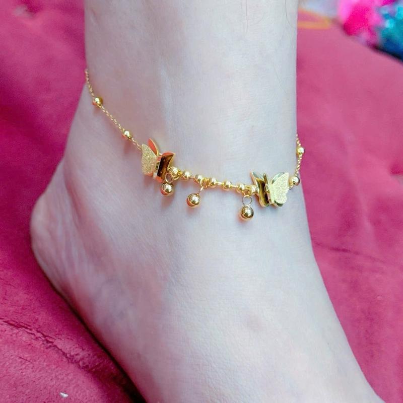 Lắc chân hồ điệp phối bi titan đeo hàng ngày