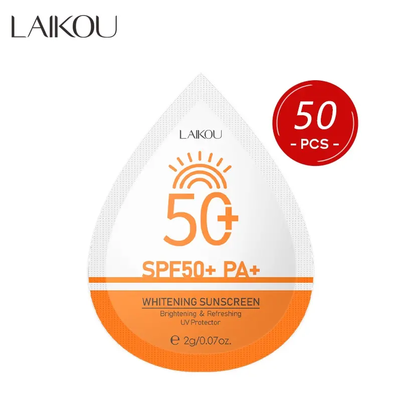 Kem Chống Nắng Làm Trắng, LAIKOU, SPF50 + PA +, Kem Dưỡng Da Chống Nắng, Túi Nhỏ, Đóng Gói Cầm Tay