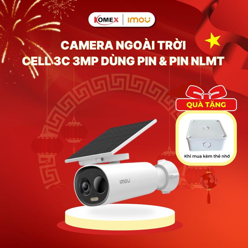 Camera wifi ngoài trời Imou Cell 3C 3MP dùng pin, Tích hợp pin năng lượng mặt trời, Không cần dây kết nối - Imou Komex Store