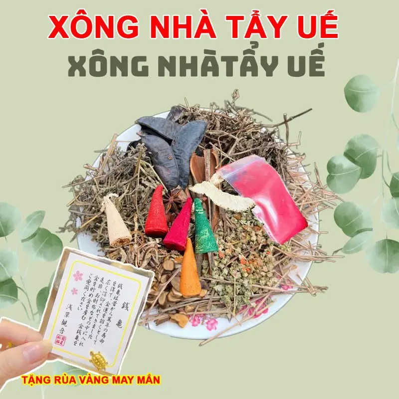 [TẶNG RÙA VÀNG MAY MẮN]  Gói Thảo Dược Xông Nhà Tẩy Uế , Hút Năng Lượng Tốt, Hoàn Toàn Từ Thảo Mộc, CÓ KÈM HƯỚNG DẪN 7
