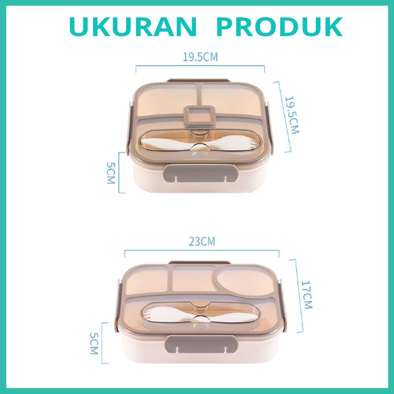 LUNCH BOX 3 & 4 SEKAT FREE SPORK I LUNCH BOX BPA FREE I KOTAK BEKAL DENGAN SEKAT 6