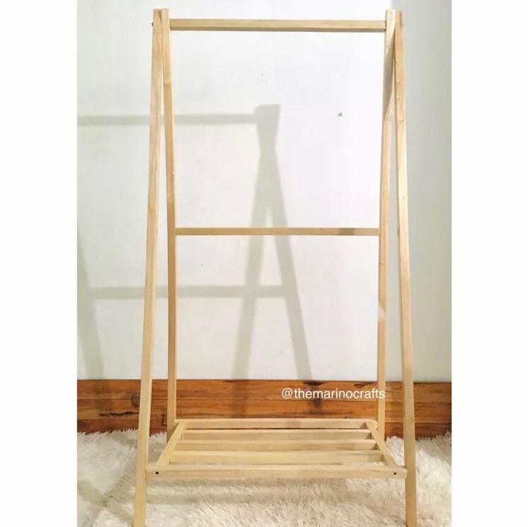 Wooden clothes rack (2-layer) - TikTok Shop Philippines