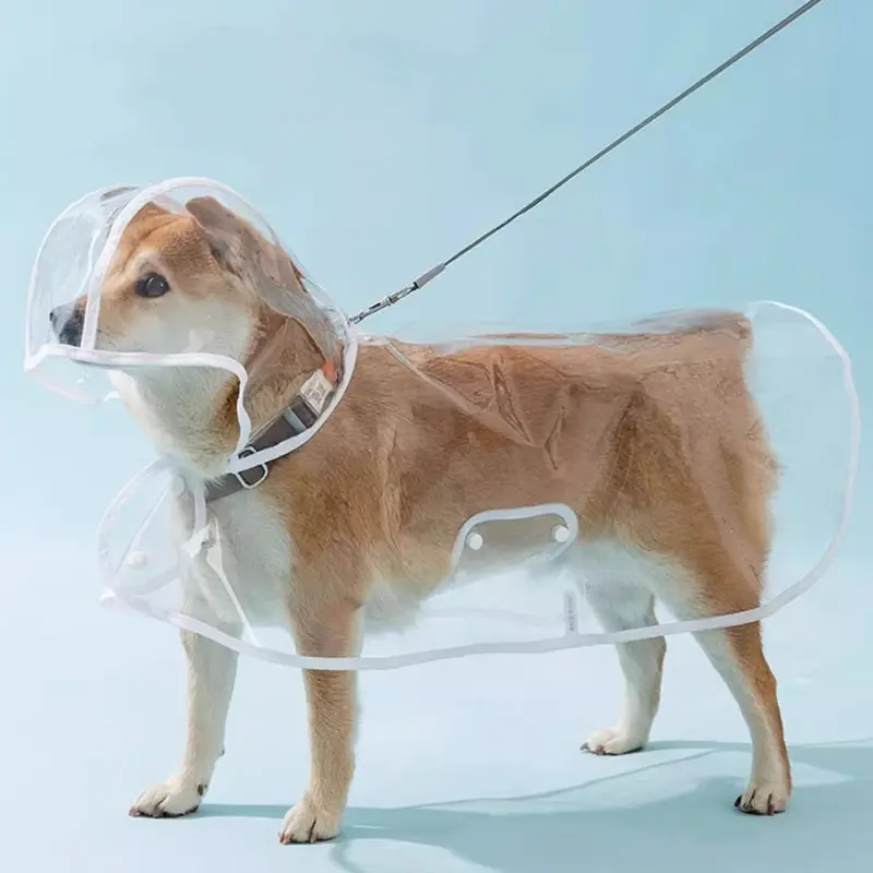 Áo mưa thú cưng trong suốt chống thấm nước điều chỉnh được đáng yêu